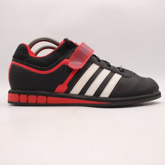 Adidas Powerlift 2.0 Weightlifting Men's 9 Black Red Training Sneakers Q33821 - Picture 1 of 9